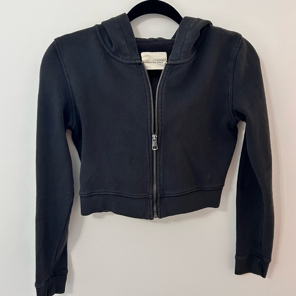 American Eagle Outfitters Charcoal Zip-Up Jacket